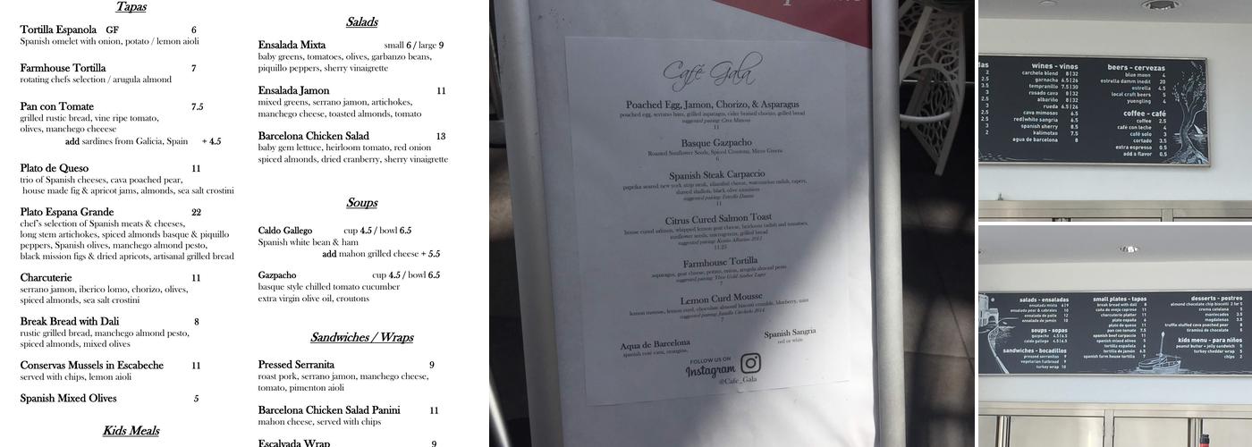 Cafe Gala Menu
