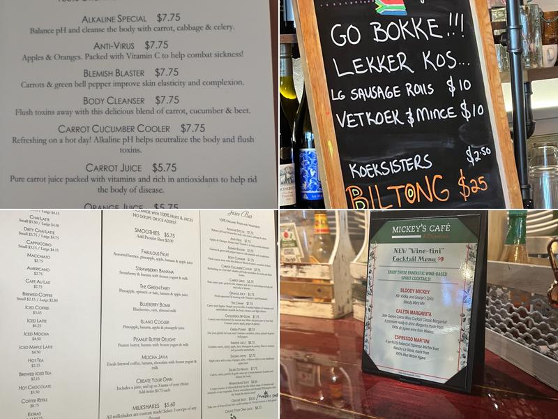 Mickey's Cafe & Organics Menu