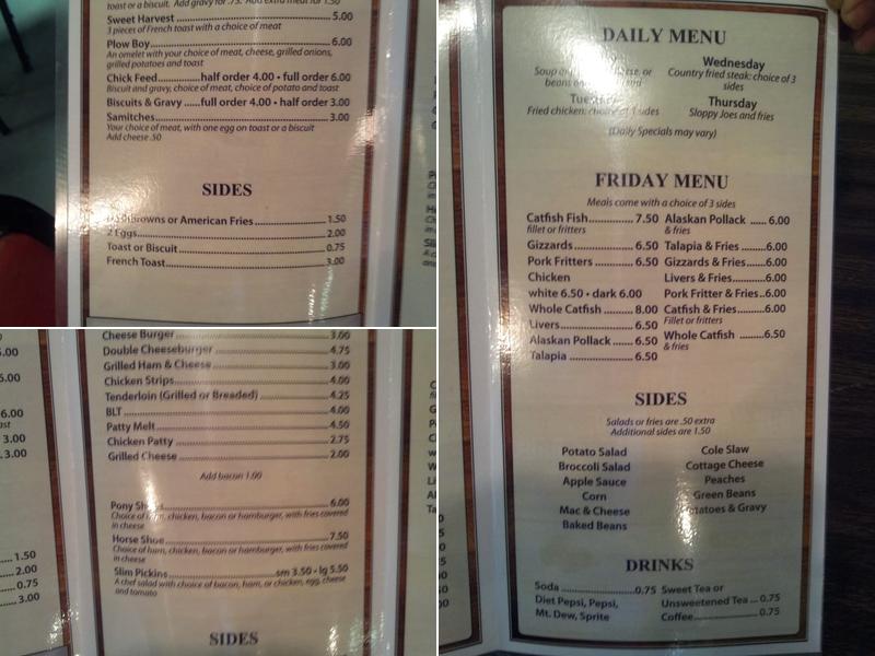 Hillview Cafe Menu
