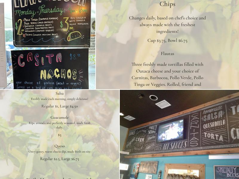 Casita Taqueria Menu