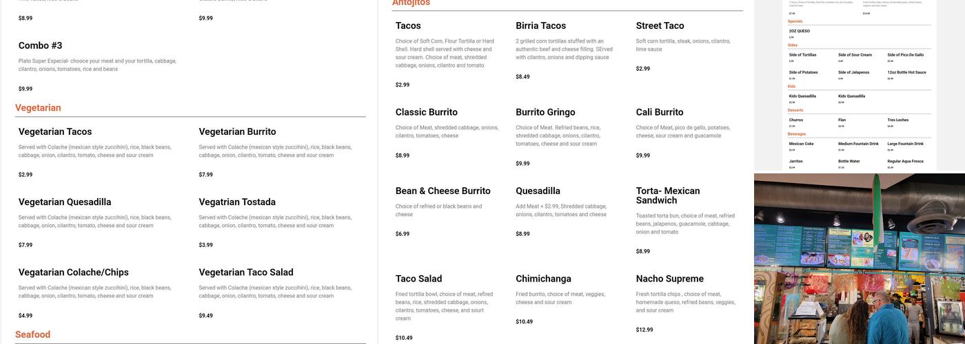 Grumpy Gringo Menu