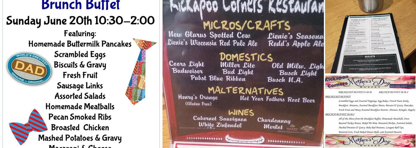Kickapoo Corners Menu