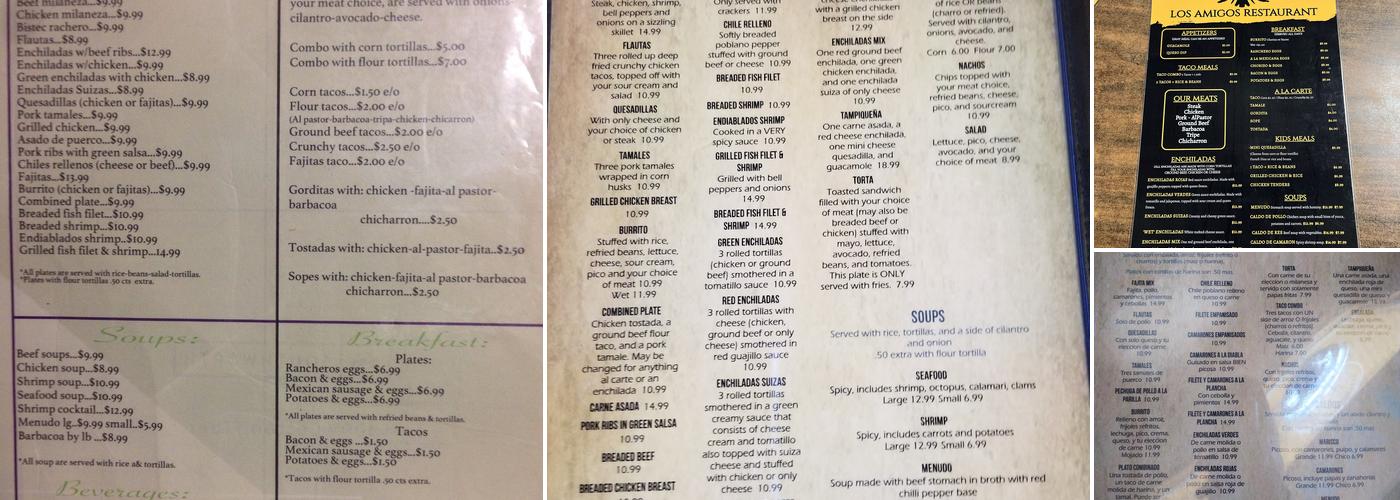Los Amigos Restaurant Menu