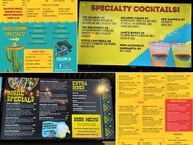 Jake's Coastal Cantina Menu