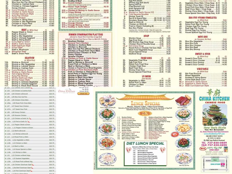 China Kitchen Menu