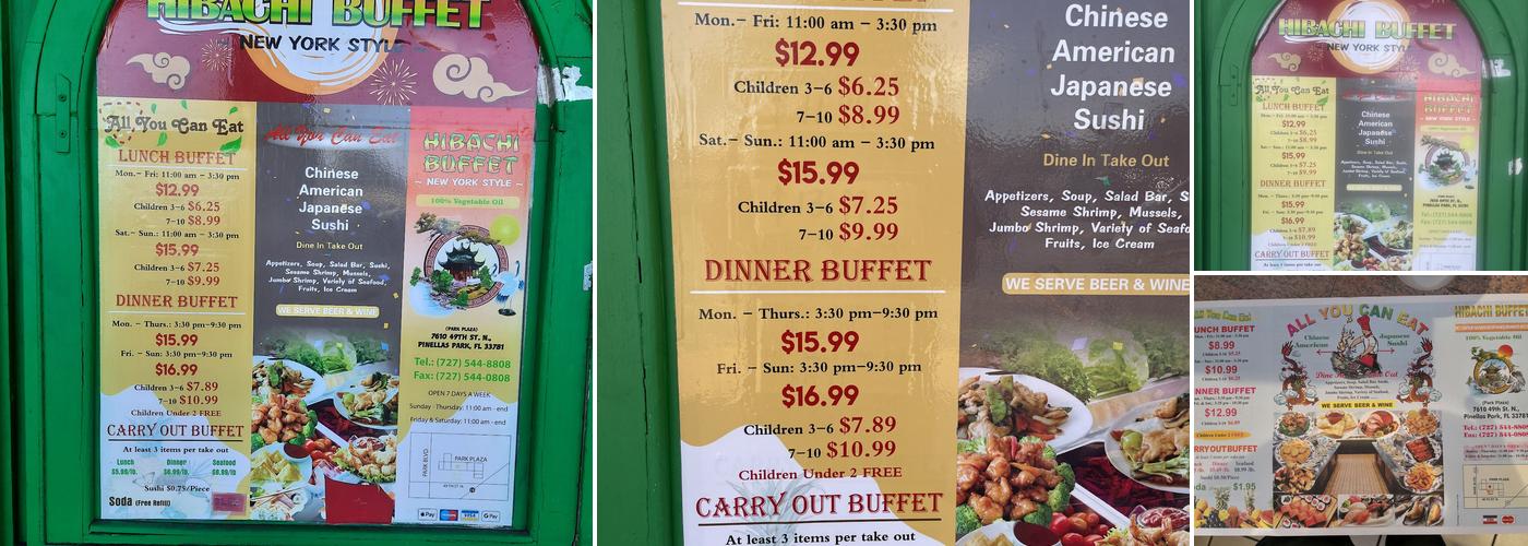 Hibachi Buffet (St Pete) Menu