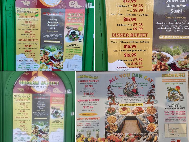Hibachi Buffet (St Pete) Menu