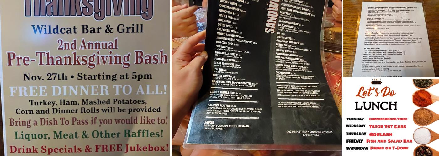 Wild Cat Mountain Bar & Grill Menu
