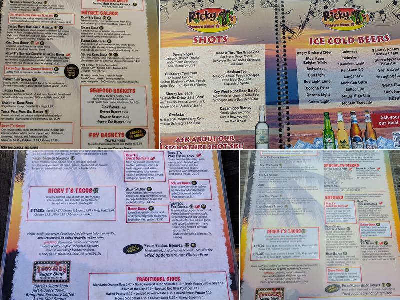 Ricky T's Bar & Grille Menu
