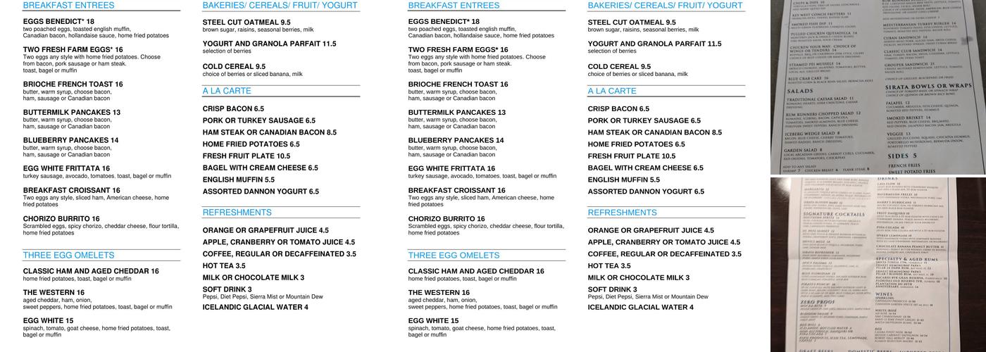 Rum Runners Bar & Grille Menu