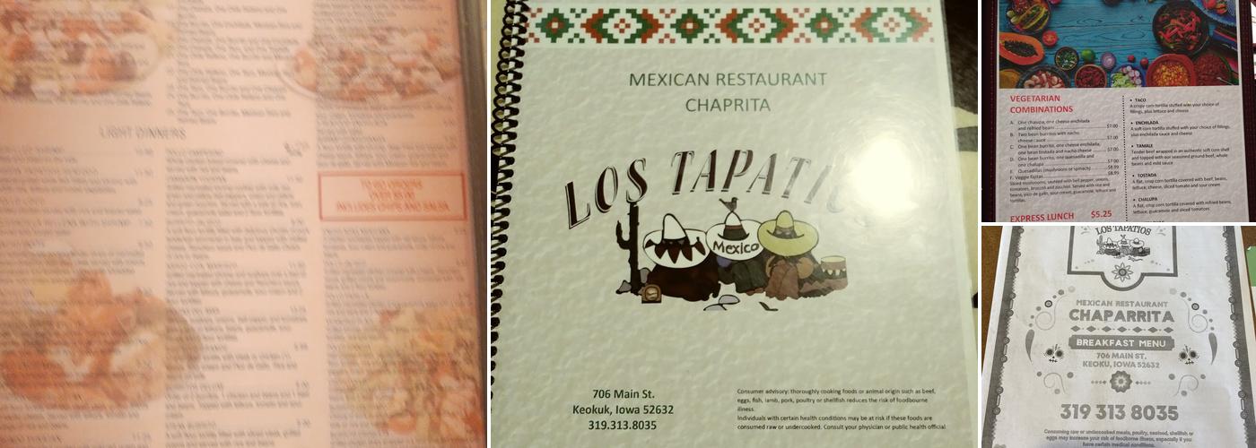 Chaparrita Los Tapatios Menu