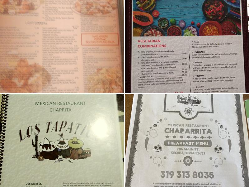 Chaparrita Los Tapatios Menu