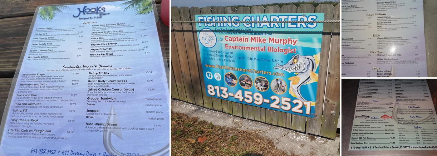 Hooks Waterfront Bar & Grill Menu