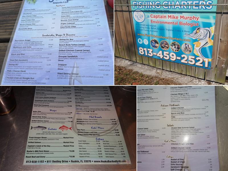 Hooks Waterfront Bar & Grill Menu