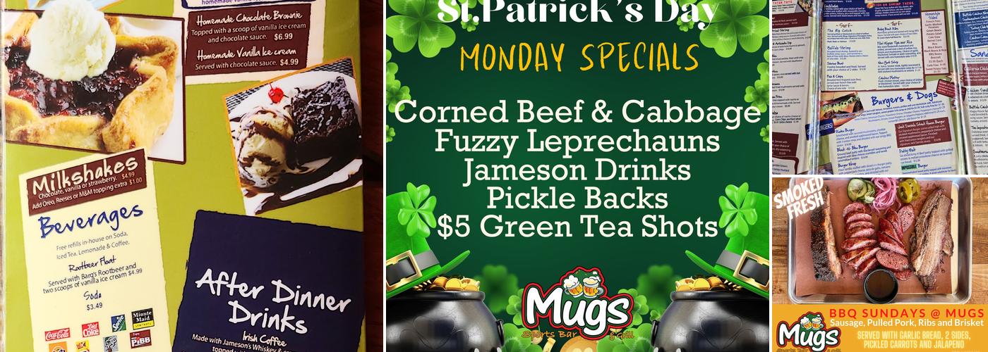 Mugs Sports Bar and Grill Menu