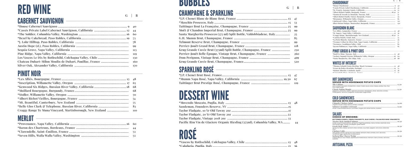 Cassis St. Pete Menu