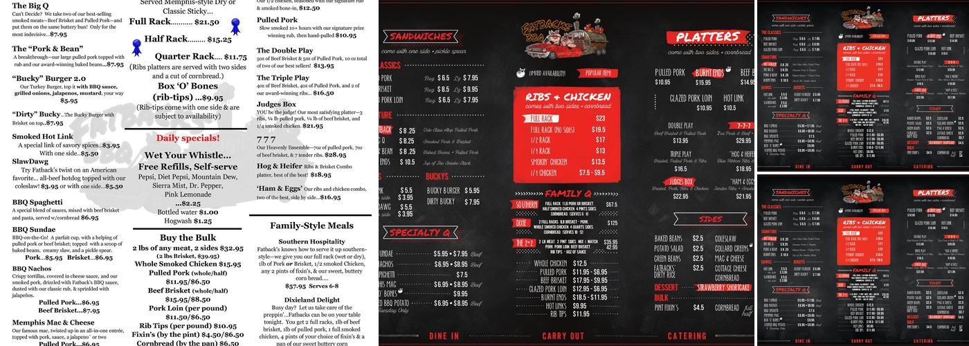 Fatbacks BBQ Menu