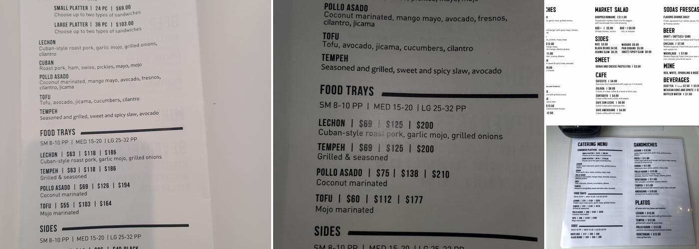 Bodega on Central Menu