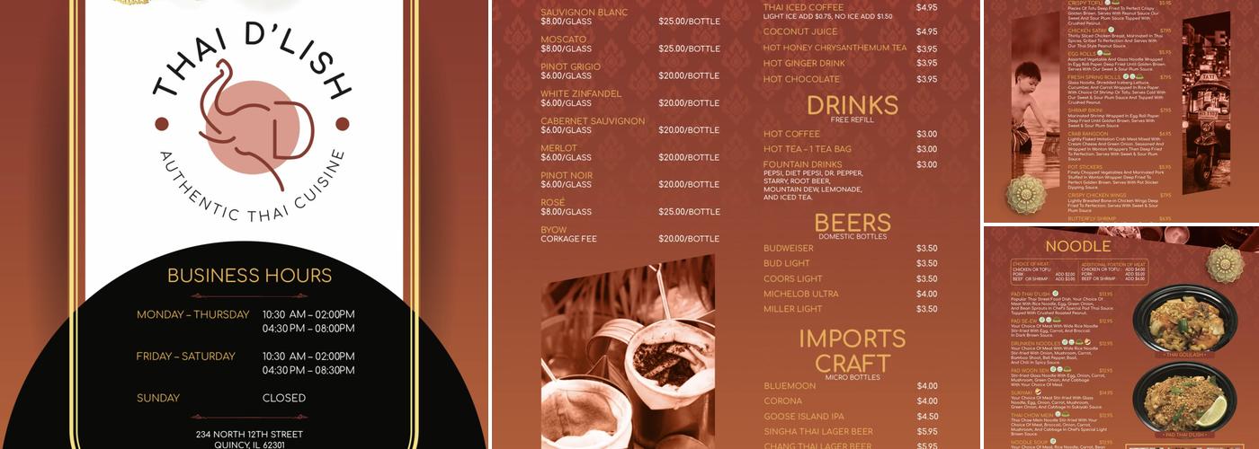Thai D'Lish Menu