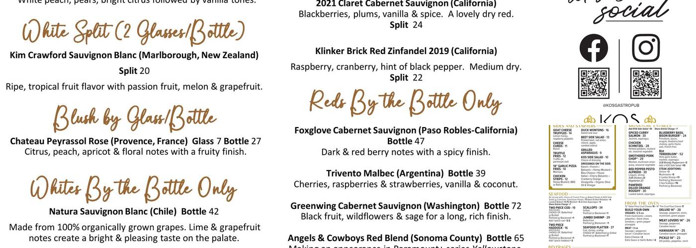 KOS Menu