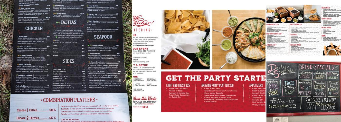 Cafe Sabor Menu