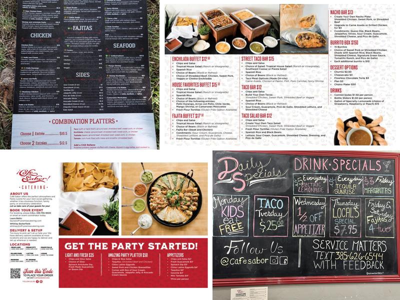 Cafe Sabor Menu