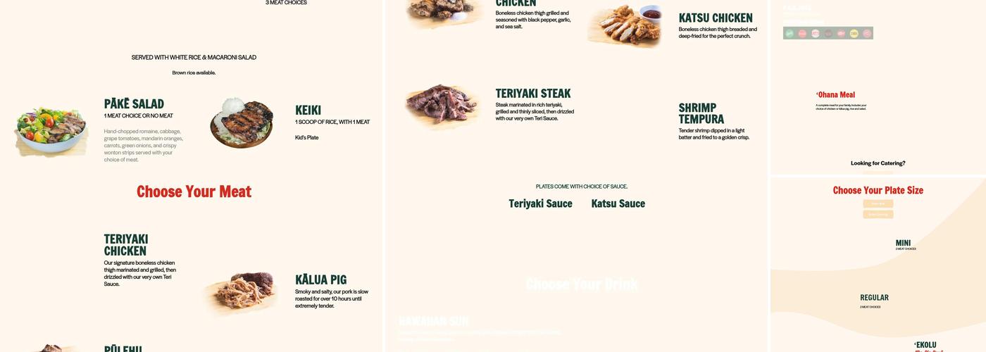 Mo' Bettahs Hawaiian Style Food Menu