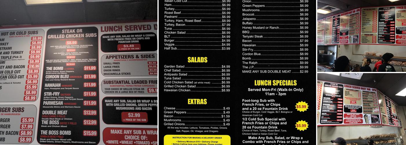 Substantial Subs Menu