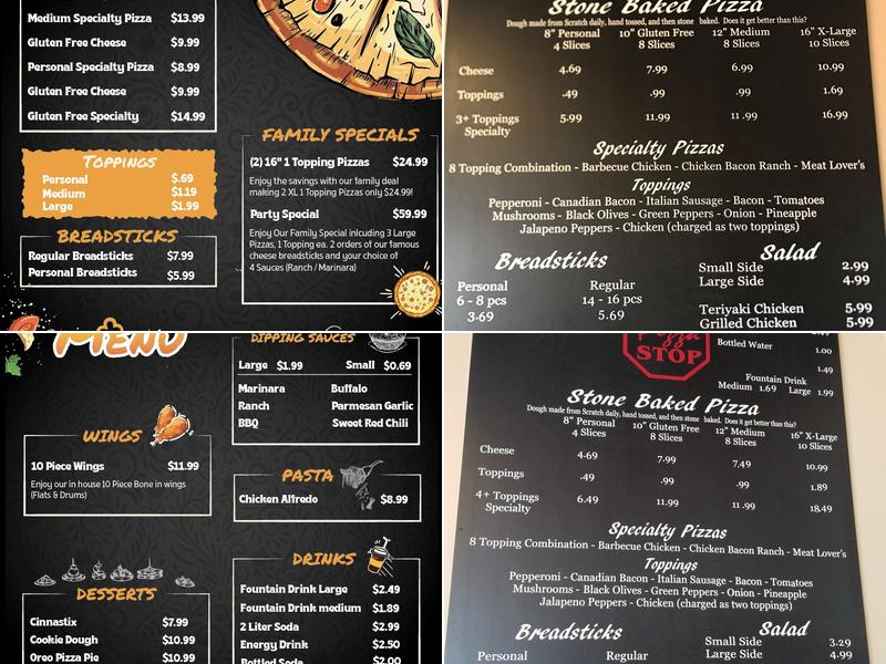 Pizza Stop Preston Menu