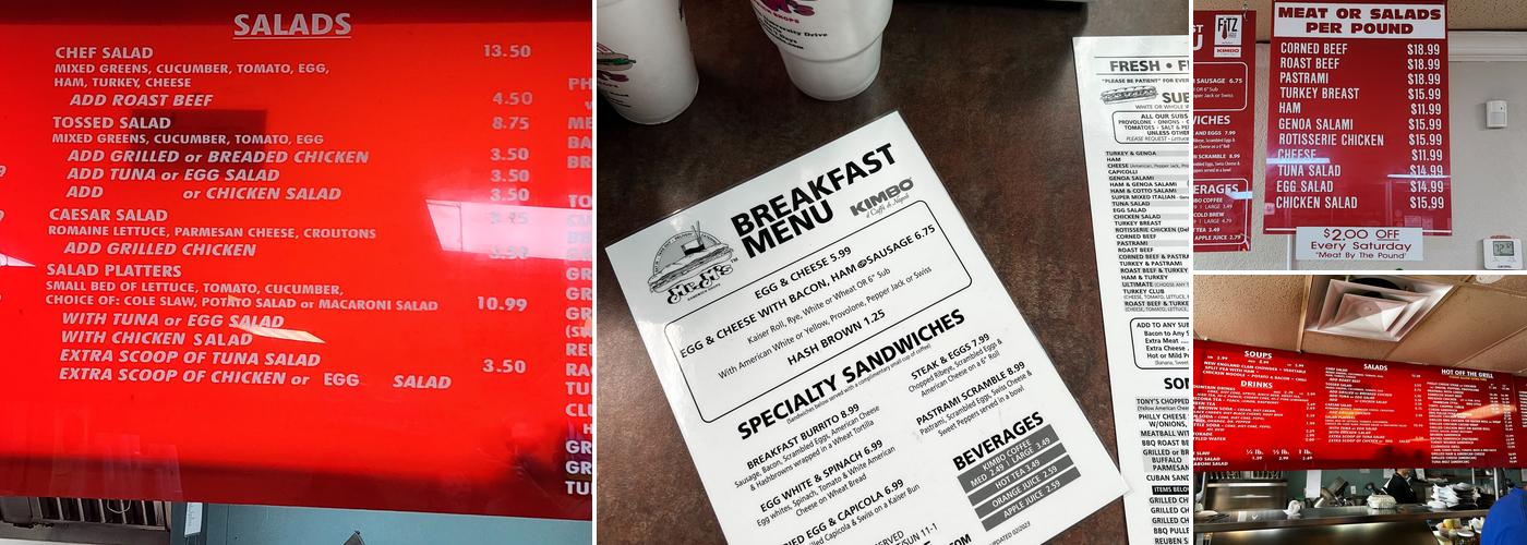 Mr M's Sandwich Shop Menu