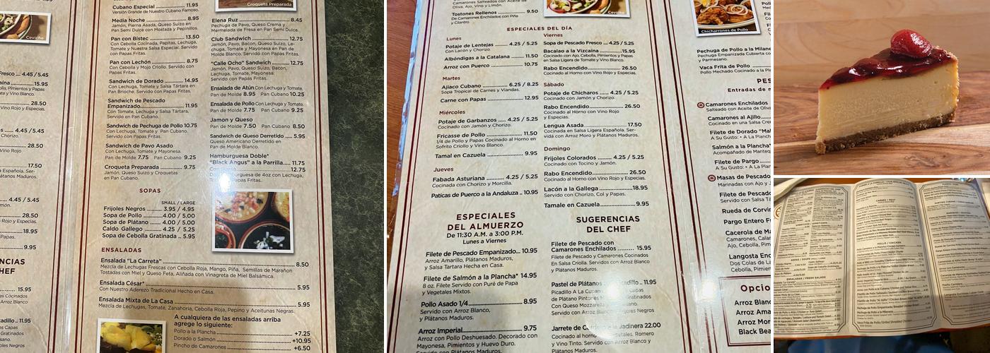 La Carreta Menu