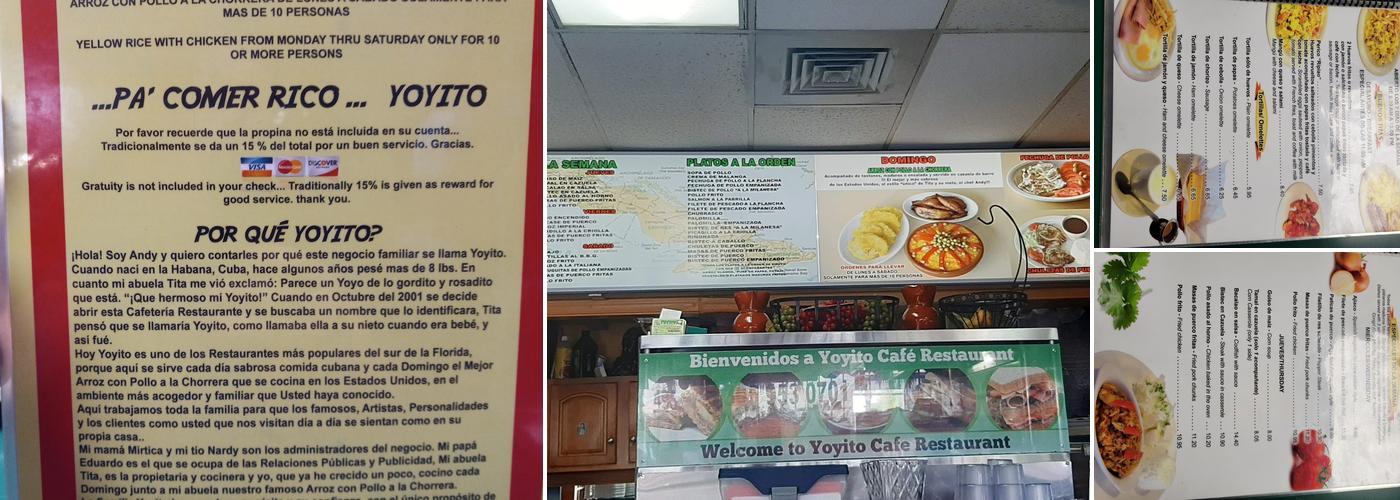 Yoyito Cafe Restaurant Menu