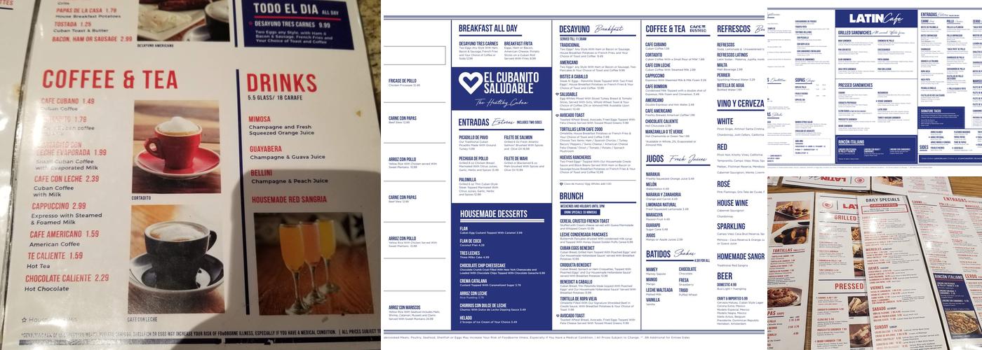 Latin Cafe 2000 Menu