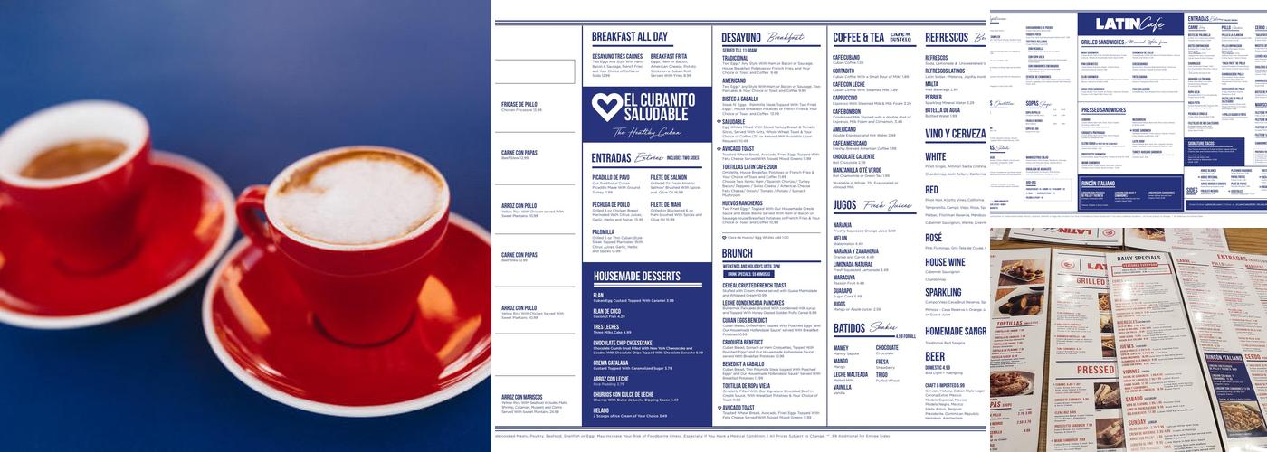 Latin Cafe 2000 Menu