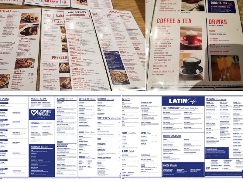 Latin Cafe 2000 Menu