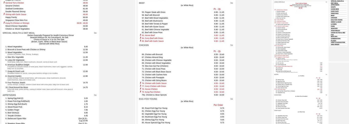 Lin's Kitchen Menu