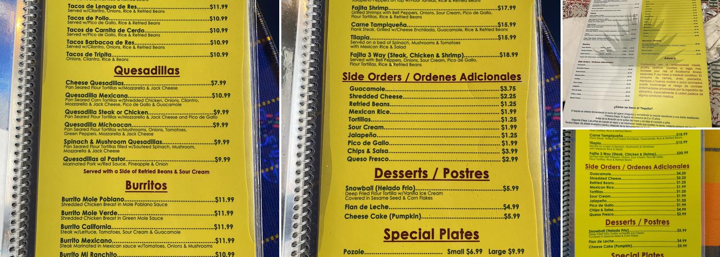 Los Magueyes Restaurant Menu