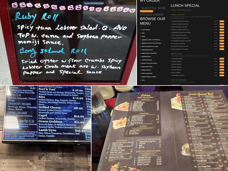 Osaka Japanese Restaurant Menu