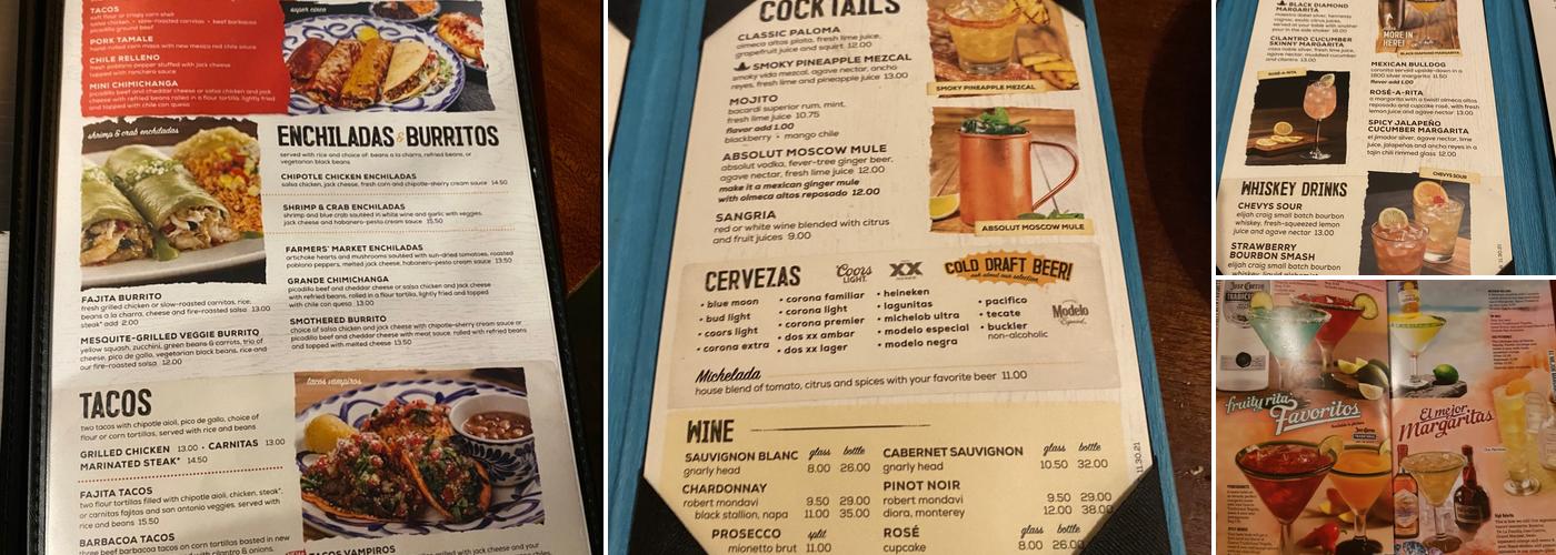 Chevys Fresh Mex Menu