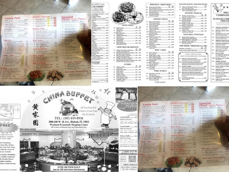 China Buffet Menu