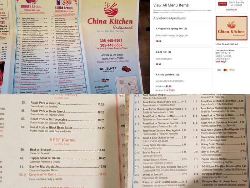 China Kitchen Menu