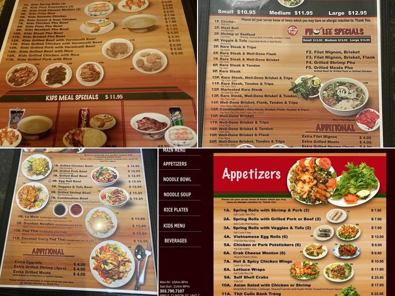 Pho Lee Menu