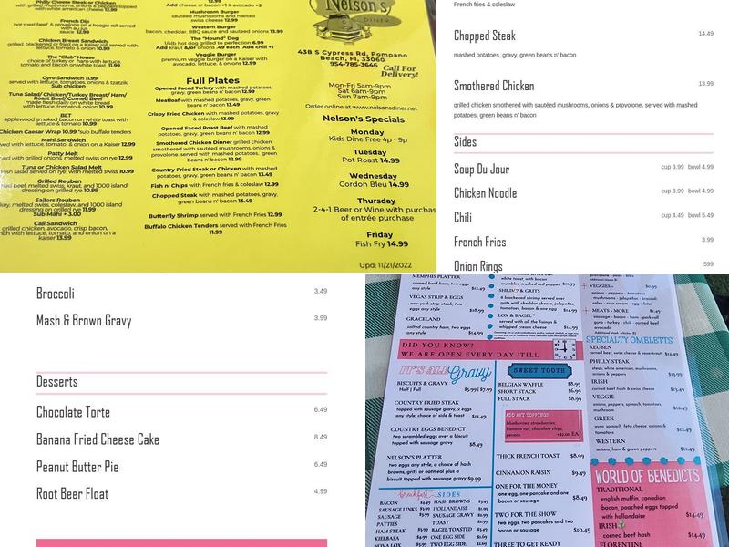 Nelson's Diner Menu