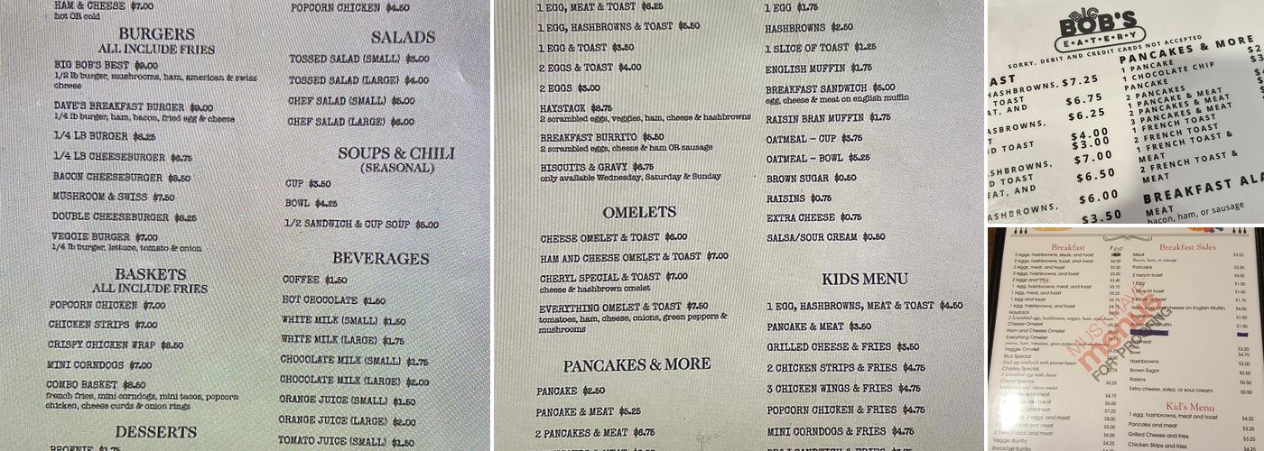 Big Bob's Eatery Menu