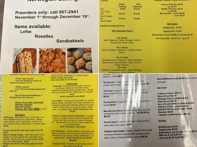 JW's Silver Grill Menu