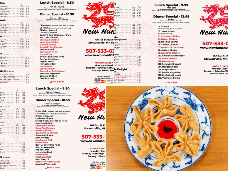 New Hunan Menu