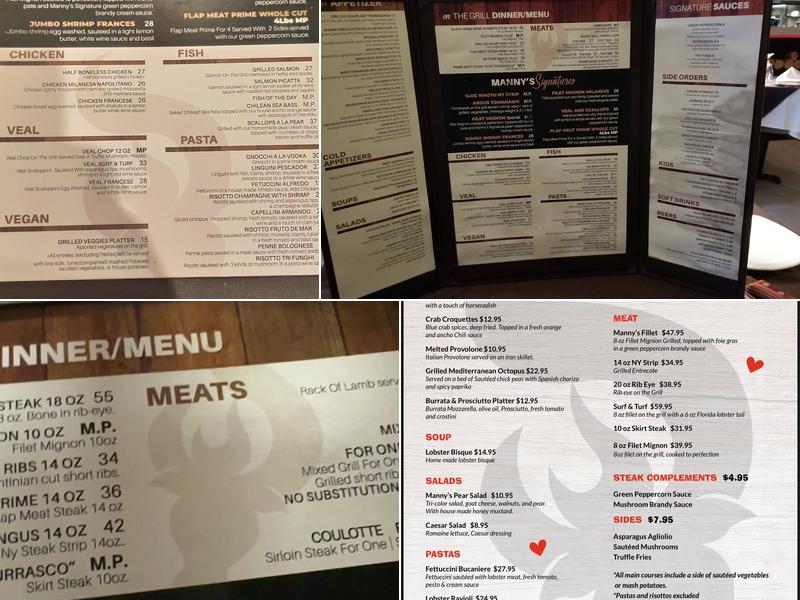 Manny's Wood Grill Menu