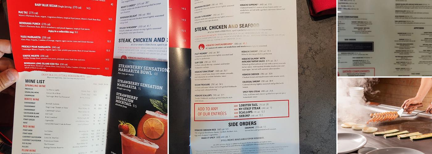 Benihana Menu