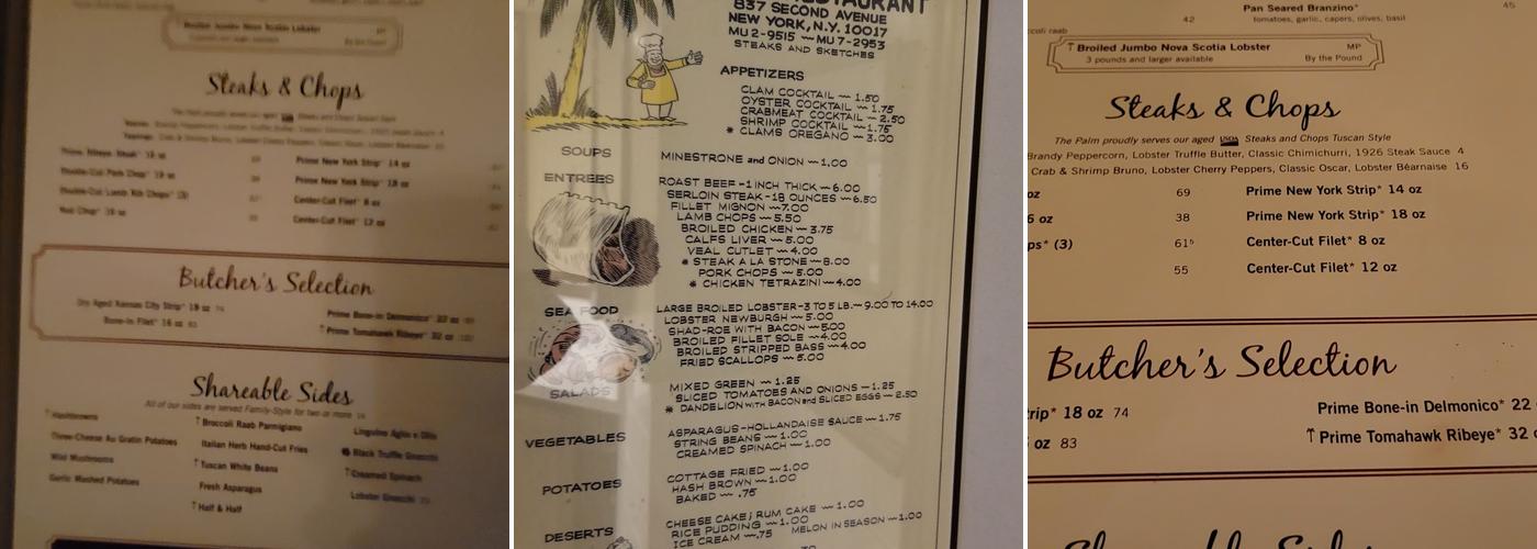 The Palm - Miami Menu