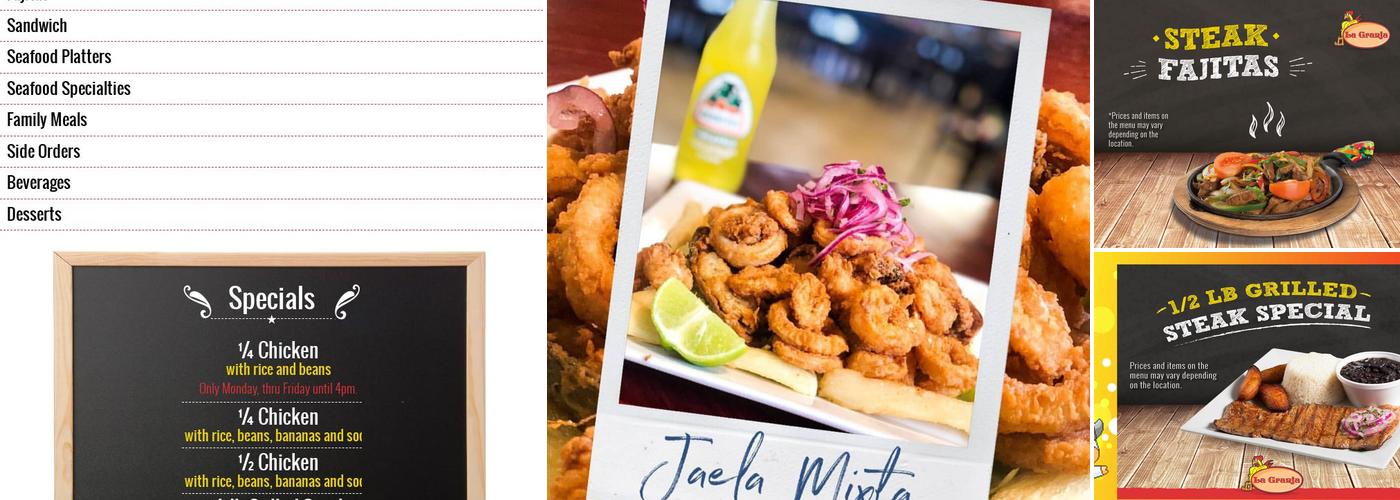 La Granja Hialeah Menu